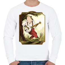 PRINTFASHION Vintage béka banjoval - Férfi pulóver - Fehér