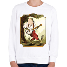 PRINTFASHION Vintage béka banjoval - Gyerek pulóver - Fehér