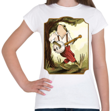 PRINTFASHION Vintage béka banjoval - Női póló - Fehér női póló