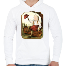 PRINTFASHION Vintage béka - Férfi kapucnis pulóver - Fehér férfi pulóver, kardigán