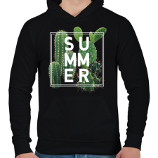 PRINTFASHION Vintage kaktusz - Férfi kapucnis pulóver - Fekete férfi pulóver, kardigán