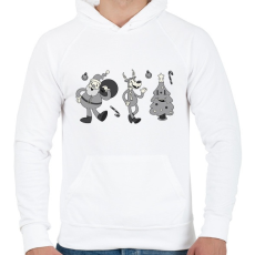 PRINTFASHION Vintage karácsony - Férfi kapucnis pulóver - Fehér