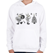 PRINTFASHION Vintage karácsony - Gyerek kapucnis pulóver - Fehér gyerek pulóver, kardigán