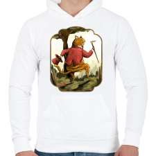 PRINTFASHION Vintage macska - Férfi kapucnis pulóver - Fehér férfi pulóver, kardigán