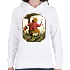 PRINTFASHION Vintage macska - Női kapucnis pulóver - Fehér