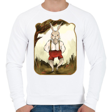 PRINTFASHION Vintage nyúl - Férfi pulóver - Fehér