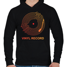 PRINTFASHION vinyl record - Férfi kapucnis pulóver - Fekete férfi pulóver, kardigán