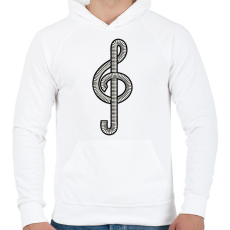 PRINTFASHION Violinkulcs - Férfi kapucnis pulóver - Fehér