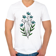 PRINTFASHION virág-005 - Férfi V-nyakú póló - Fehér férfi póló