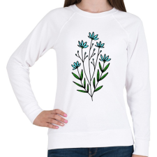 PRINTFASHION virág-005 - Női pulóver - Fehér női pulóver, kardigán