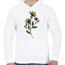 PRINTFASHION virág-007 - Férfi kapucnis pulóver - Fehér férfi pulóver, kardigán