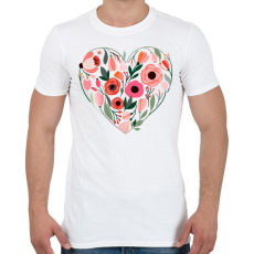 PRINTFASHION Virág szív - Férfi póló - Fehér