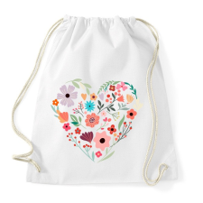 PRINTFASHION Virág szív - Sportzsák, Tornazsák - Fehér tornazsák