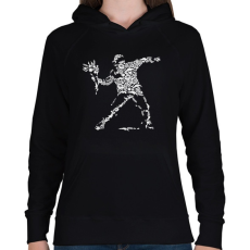 PRINTFASHION Virág vandalizmus - Női kapucnis pulóver - Fekete