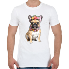 PRINTFASHION virágkoszorús francia buci - Férfi póló - Fehér férfi póló