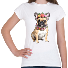 PRINTFASHION virágkoszorús francia buci - Női póló - Fehér