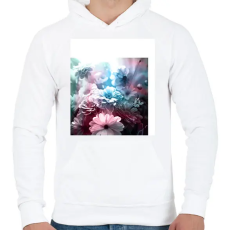 PRINTFASHION virágok 4 - Férfi kapucnis pulóver - Fehér