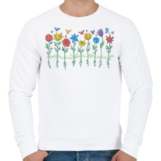 PRINTFASHION Virágok - Férfi pulóver - Fehér