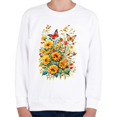 PRINTFASHION Virágok - Gyerek pulóver - Fehér