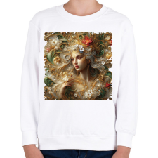 PRINTFASHION Virágok hercegnője - Gyerek pulóver - Fehér gyerek pulóver, kardigán