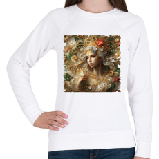 PRINTFASHION Virágok hercegnője - Női pulóver - Fehér