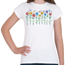 PRINTFASHION Virágok - Női póló - Fehér női póló