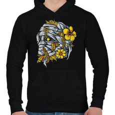 PRINTFASHION Virágos múmia - Férfi kapucnis pulóver - Fekete