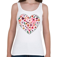 PRINTFASHION Virágos szív - Női atléta - Fehér női trikó