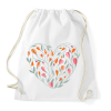 PRINTFASHION Virágos szív - Sportzsák, Tornazsák - Fehér