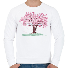 PRINTFASHION Virágzó cseresznyefa - Férfi pulóver - Fehér