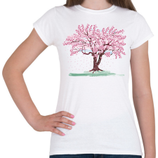 PRINTFASHION Virágzó cseresznyefa - Női póló - Fehér női póló