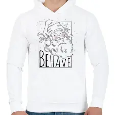 PRINTFASHION Viselkedj - Férfi kapucnis pulóver - Fehér férfi pulóver, kardigán