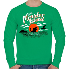 PRINTFASHION Visit Monster Island - Férfi pulóver - Zöld férfi pulóver, kardigán