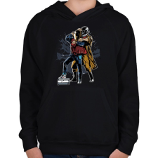 PRINTFASHION Vissza az ütembe - Gyerek kapucnis pulóver - Fekete gyerek pulóver, kardigán