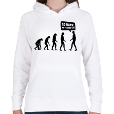 PRINTFASHION Vissza, megszívtuk! - Női kapucnis pulóver - Fehér női pulóver, kardigán