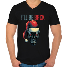 PRINTFASHION Visszatérek! - Férfi V-nyakú póló - Fekete férfi póló