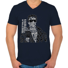 PRINTFASHION Visszatérek - Férfi V-nyakú póló - Sötétkék férfi póló