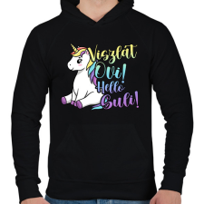 PRINTFASHION Viszlát ovi hello suli - Férfi kapucnis pulóver - Fekete férfi pulóver, kardigán