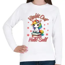 PRINTFASHION Viszlát Ovi! - Női pulóver - Fehér női pulóver, kardigán