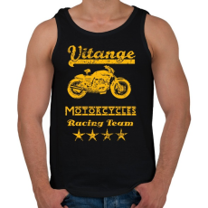 PRINTFASHION vitange motorcycle racing team - Férfi atléta - Fekete