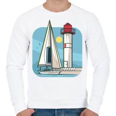 PRINTFASHION Vitorlás hajó - Férfi pulóver - Fehér