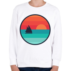 PRINTFASHION Vitorlás naplementében - Gyerek pulóver - Fehér