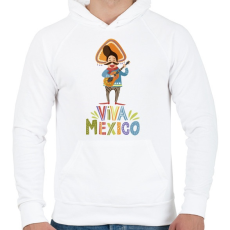 PRINTFASHION Viva Mexico_ - Férfi kapucnis pulóver - Fehér