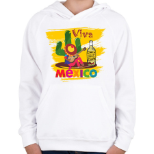 PRINTFASHION Viva Mexico - Gyerek kapucnis pulóver - Fehér gyerek pulóver, kardigán