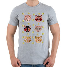 PRINTFASHION Vízfesték mosómedvék - Férfi póló - Sport szürke