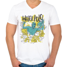 PRINTFASHION Vízilabda sport - water polo - Férfi V-nyakú póló - Fehér férfi póló