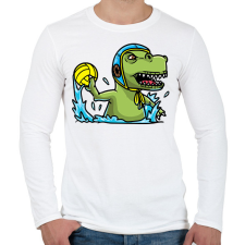 PRINTFASHION Vízilabdázó T-rex - Férfi hosszú ujjú póló - Fehér férfi póló