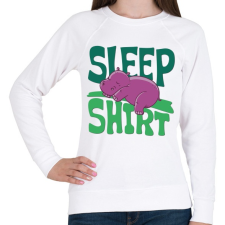 PRINTFASHION Víziló alvós póló - Női pulóver - Fehér női pulóver, kardigán