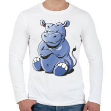 PRINTFASHION Víziló - Férfi hosszú ujjú póló - Fehér férfi póló