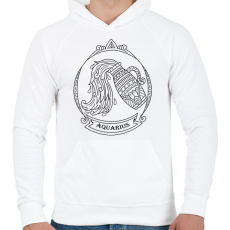 PRINTFASHION Vízöntő - Férfi kapucnis pulóver - Fehér